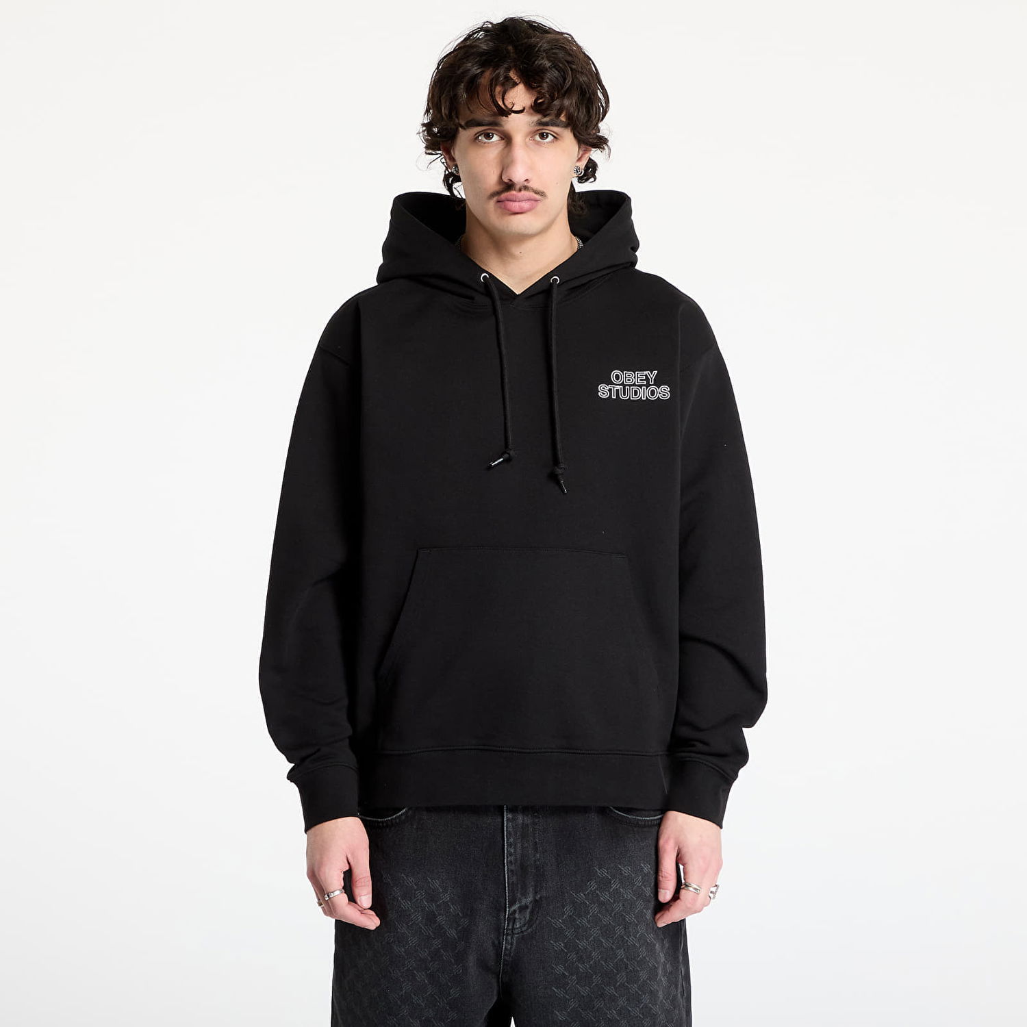 Sweatshirt OBEY OBEY Studios Palette Hoodie Sort | 117464052-BLK, 0