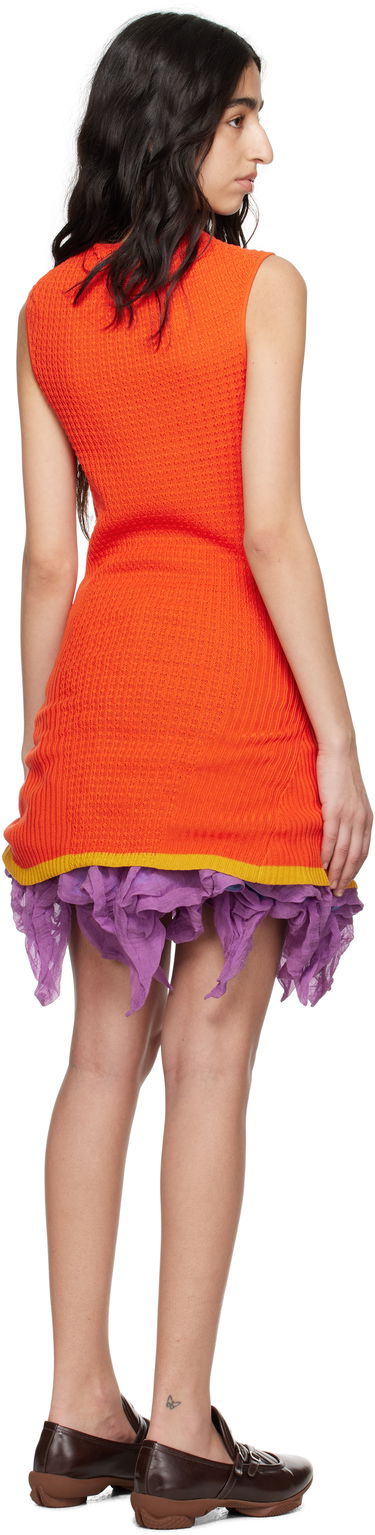 Kjole KIKO KOSTADINOV Kiko Kostadinov Vecto Knit Tunic Minidress Orange | KKWSS25KN03-94, 2