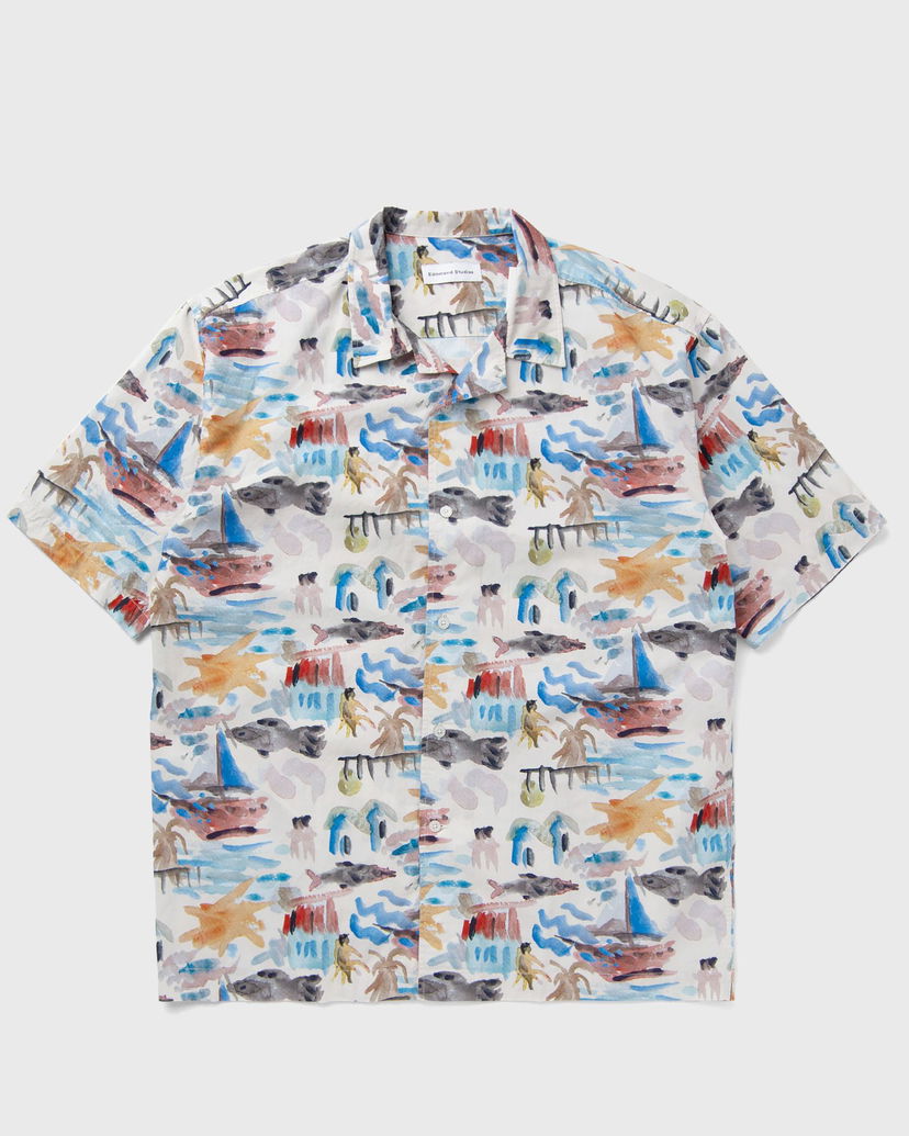 Skjorte Edmmond Studios Holidays Print Short Sleeve Shirt Flerfarvet | 125-10-19010