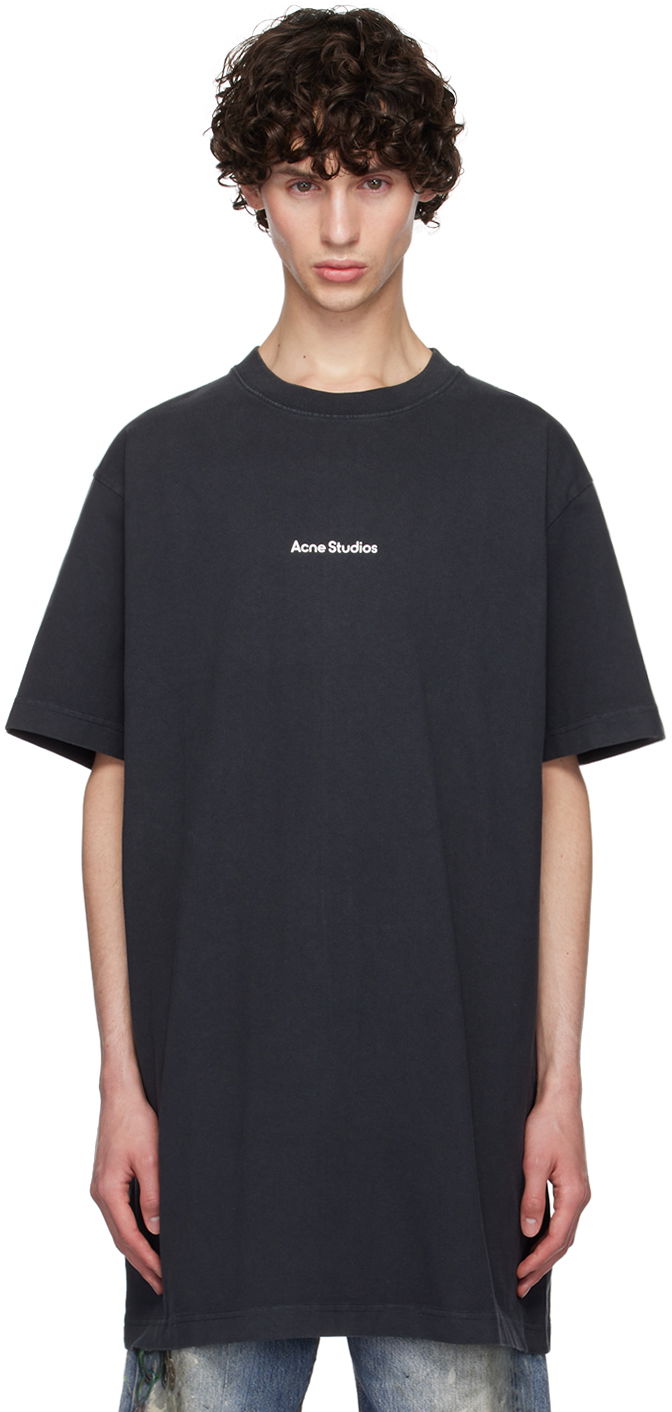 T-shirt Acne Studios Black Printed T-Shirt Sort | C20008-