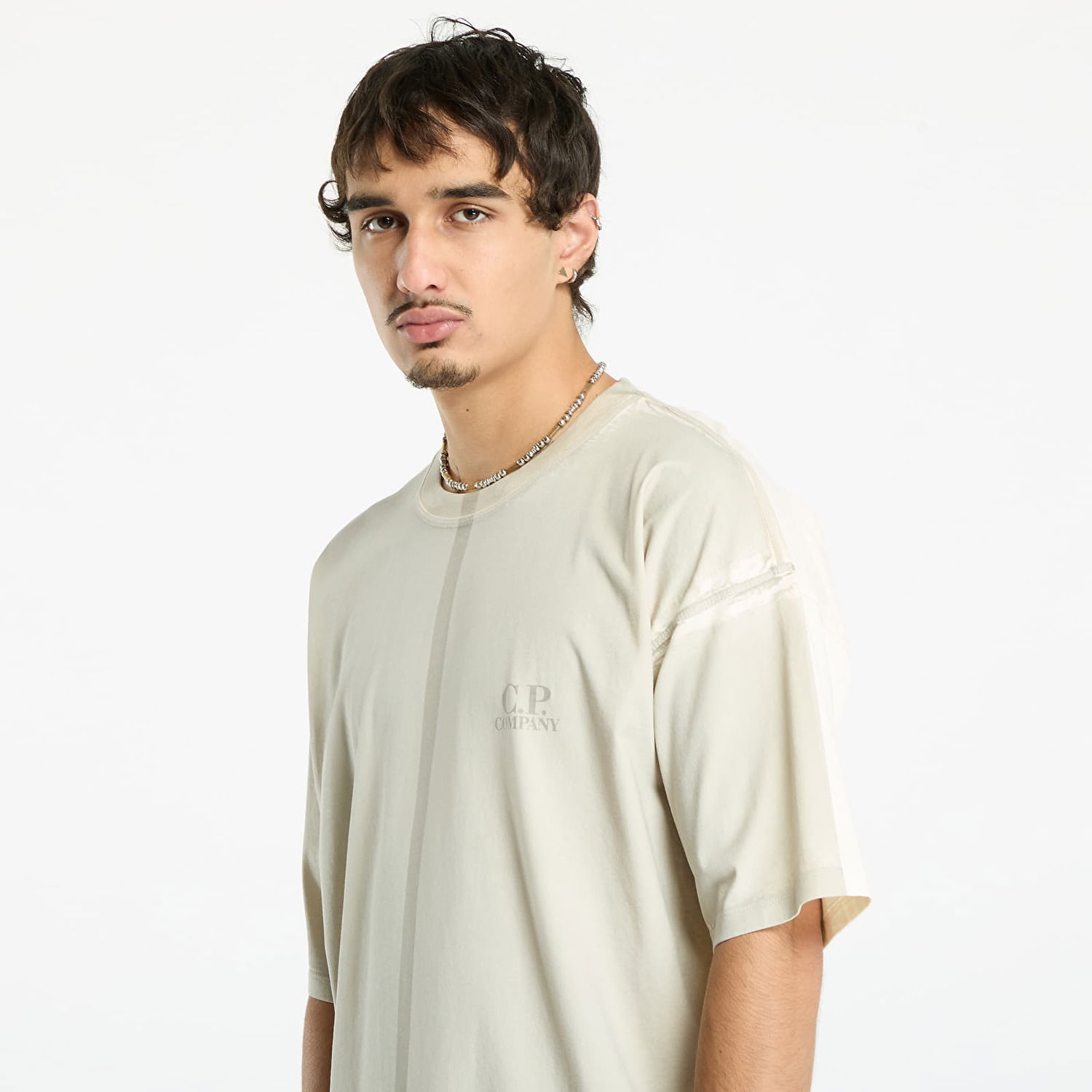 T-shirt C.P. Company C.P. Company 24/1 Jersey Short Sleeve Printed Logo T-Shirt Beige | 19CMTS231A005431P-402, 1