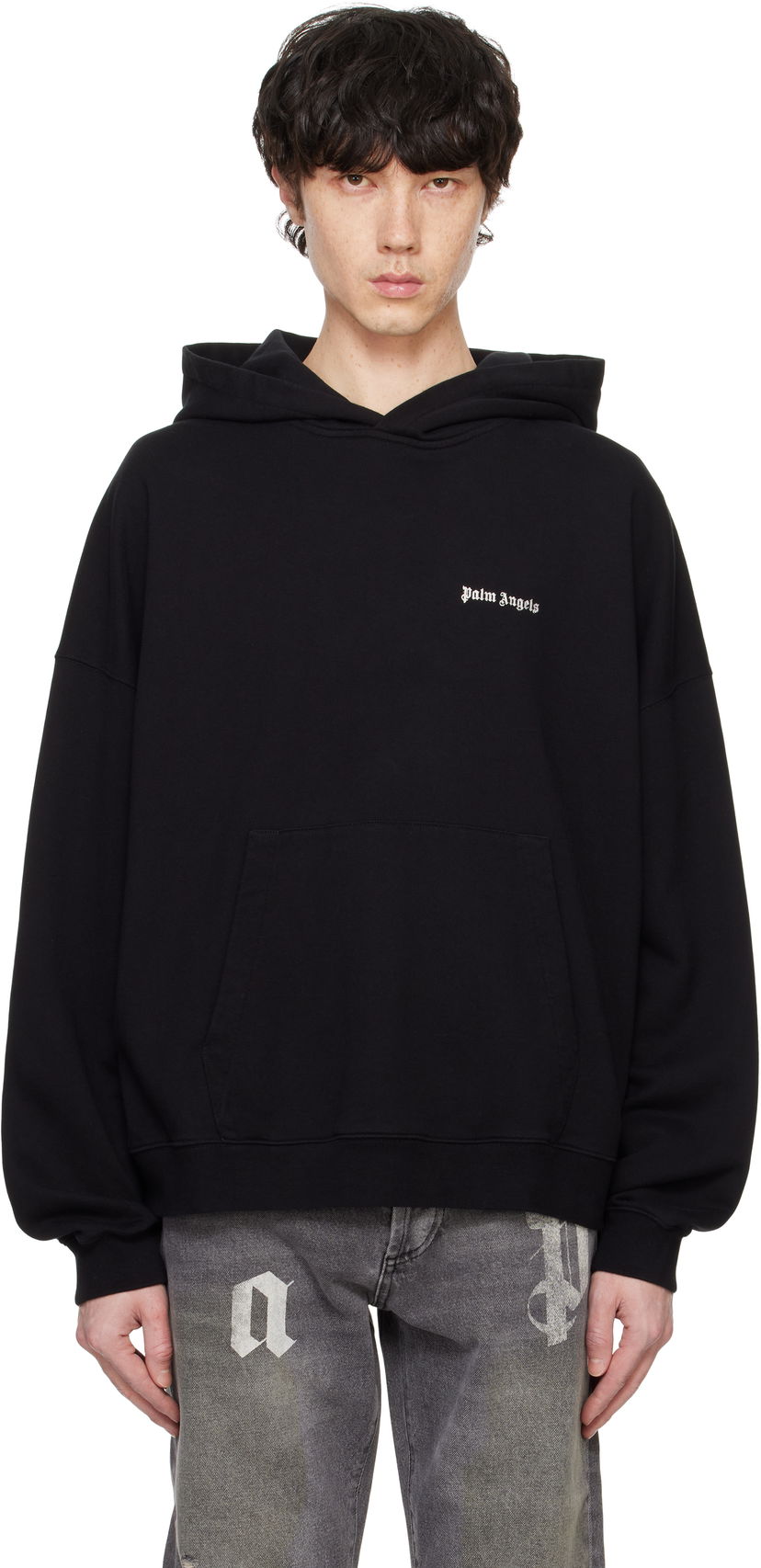 Sweatshirt Palm Angels Hoodie Sort | PMBB153C99FLE0021003