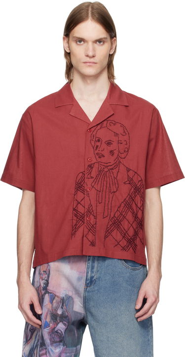 Skjorte KidSuper KidSuper Hand Stitched Shirt Rød | SS25-SST-05, 0