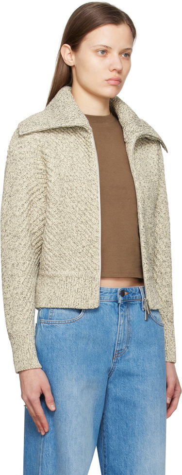 Sweater FERRAGAMO Ferragamo Cotton Diagonal Rib Knit Sweater Beige | 780976, 1
