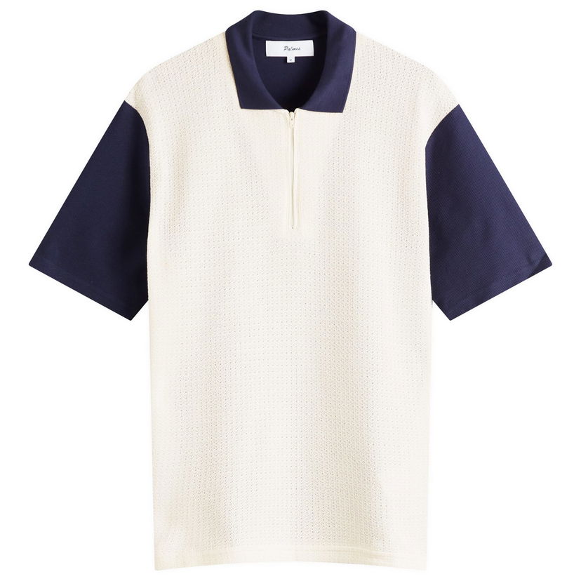 Polo skjorte Palmes Palmes Textured Zip Polo Hvid | P10-0046-660