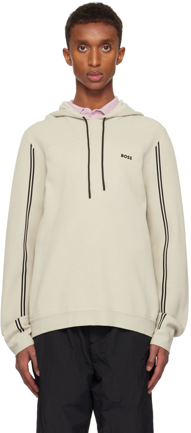 Sweatshirt BOSS Knitted Hoodie Beige | 50523284, 0