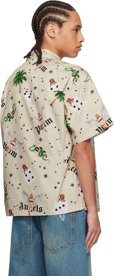 Skjorte Palm Angels Palm Angels Pin Up Bowling Shirt Beige | PMGG00AS25FAB0050B84, 2