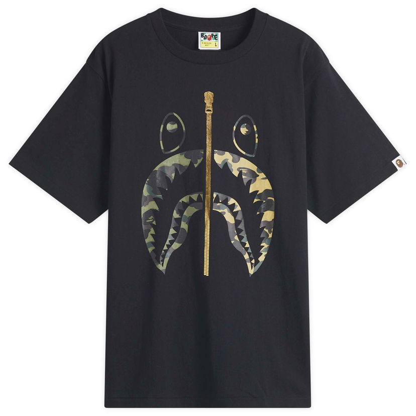 T-shirt BAPE Bathing Ape 1st Camo Separate Shark Graphic Tee, Size L Sort | 001TEL301018M-BLK