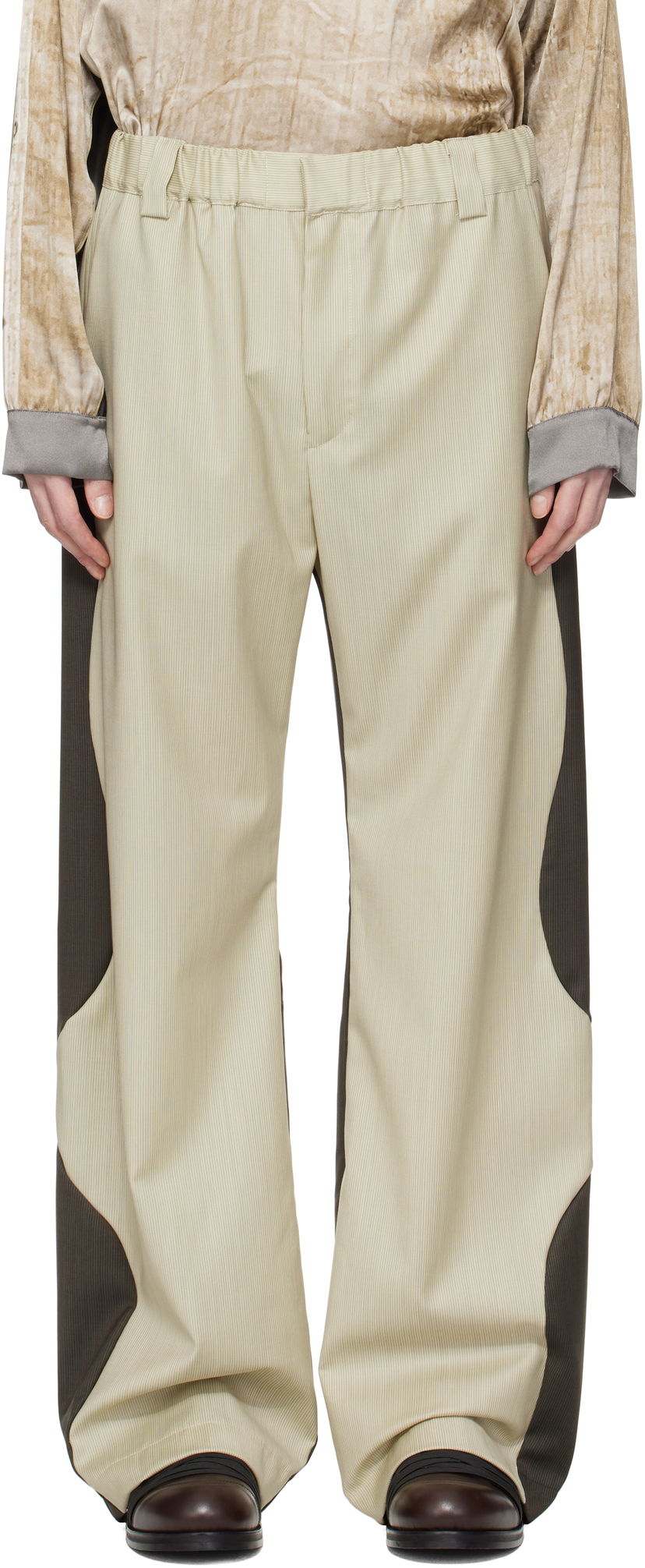Bukser Serapis Serapis Wool Split Trousers Beige | SS25_SP_1