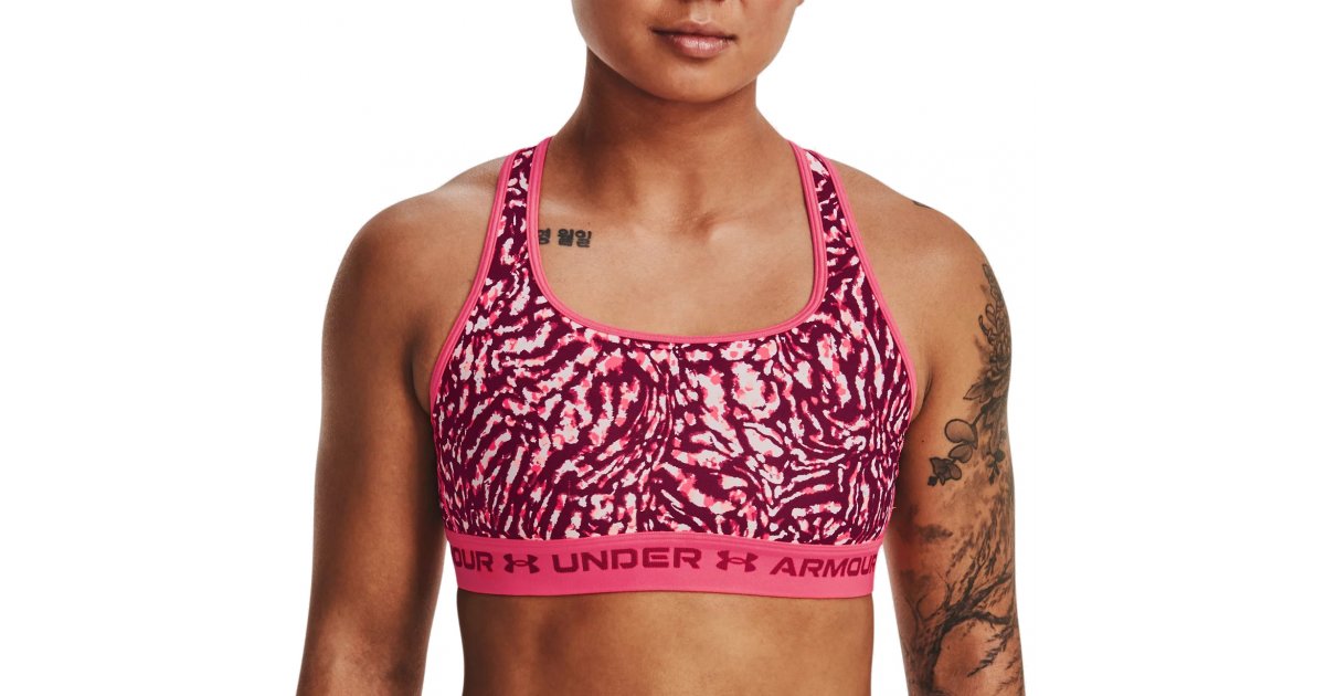 Bh Under Armour Crossback Mid Print Bra Lyserød | 1361042-975, 1
