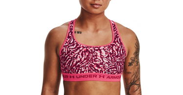 Bh Under Armour Crossback Mid Print Bra Lyserød | 1361042-975, 1