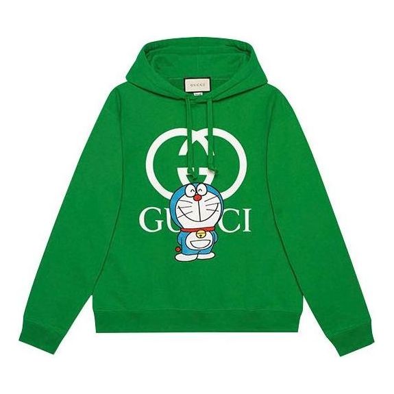 Sweatshirt Gucci Doraemon Cotton Hoodie Grøn | 646953-XJDE1-3229, 0