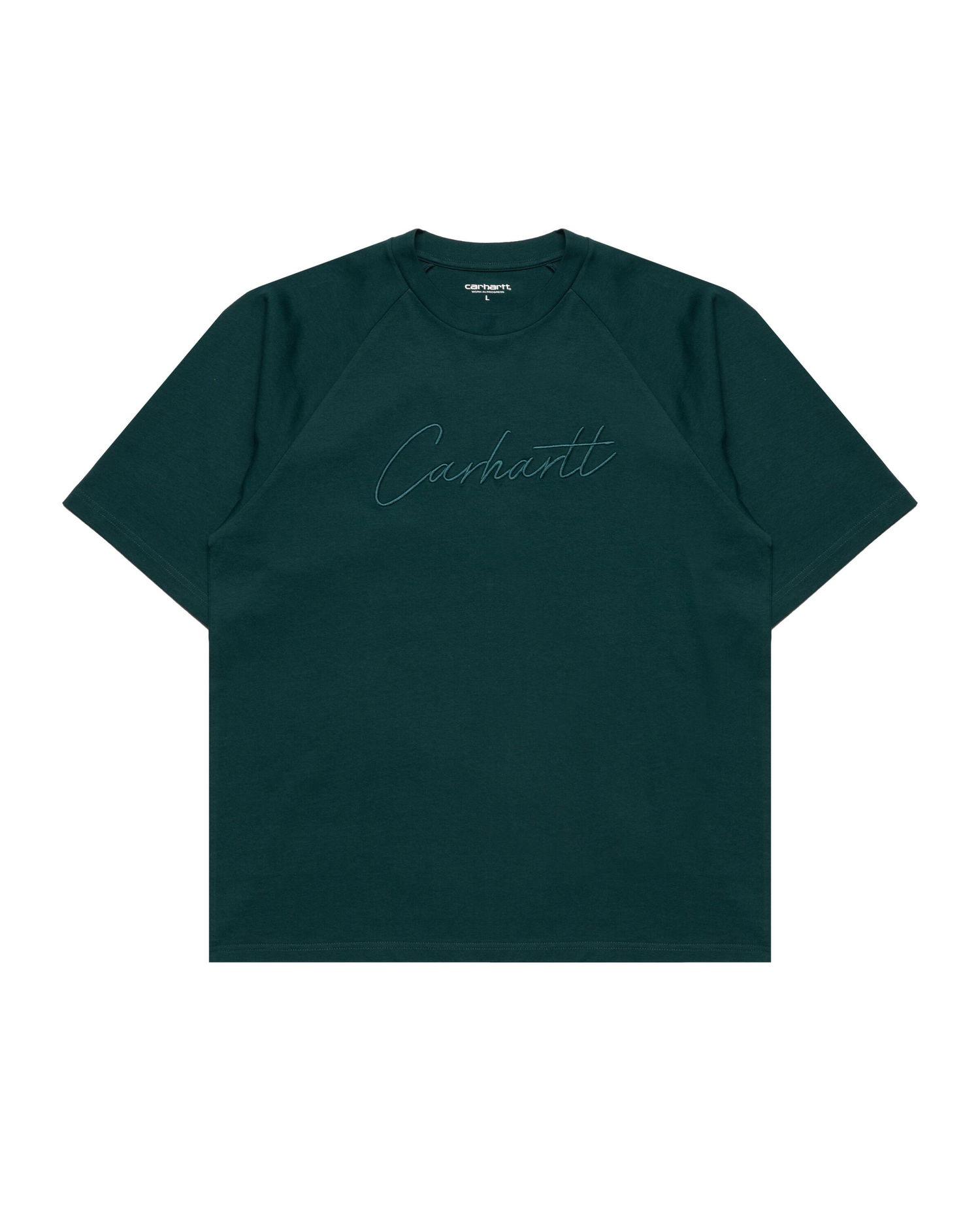 T-shirt Carhartt WIP Ray Short-Sleeve Crew-Neck Embroidered Script Logo T-Shirt Grøn | I035306.05AXX, 0