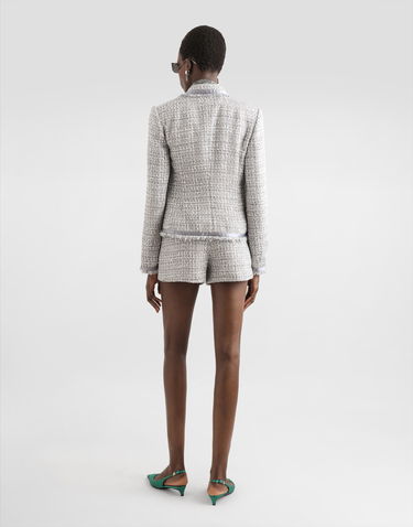 Shorts Dolce & Gabbana Lamé Bouclé Shorts Grå | FTC9LTFQOABS8100, 2