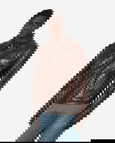 Jakke Acne Studios Leather Jacket Brown Brun | B70138- 700, 0