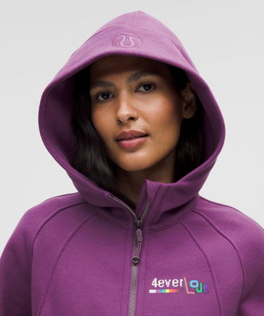 Sweatshirt lululemon Oversized Cropped Full Zip Hoodie Lilla | prod20000051, 3