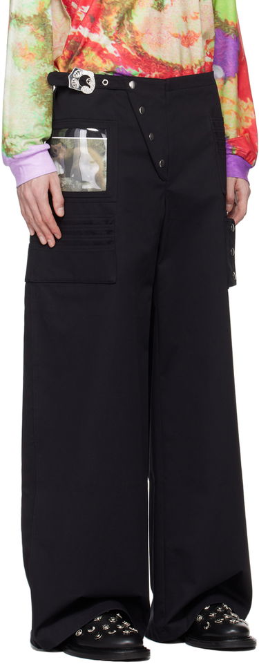 Cargo bukser Chopova Lowena Miller Wallet Black Wide-Leg Trousers Sort | 4077, 4