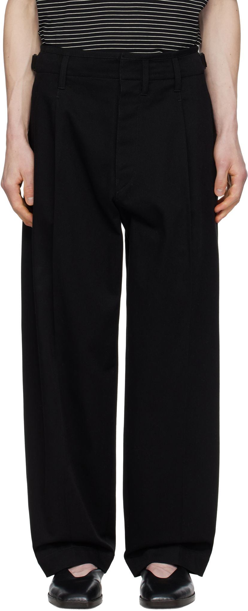 Bukser LEMAIRE Lemaire Pleated Carrot Trousers Sort | PA1194 LF1365