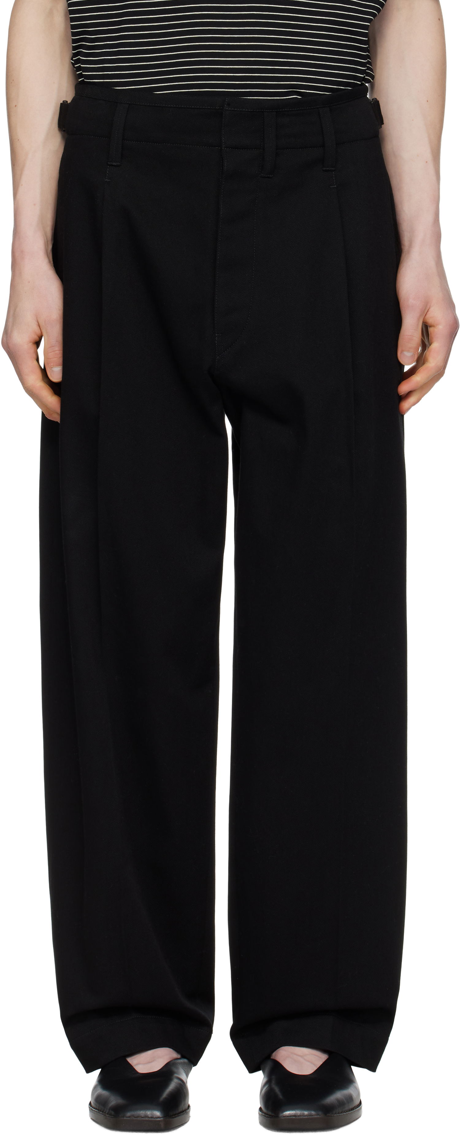Bukser LEMAIRE Lemaire Pleated Carrot Trousers Sort | PA1194 LF1365, 0