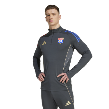 Sweatshirt adidas Performance Olympique Lyon Tiro 25 Competition Training 1/4 Zip Top Grå | JL7747, 1