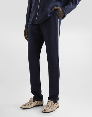 Pyjamas Dolce & Gabbana Dolce & Gabbana Linen Pajama Pants Mørkeblå | GVCRATFU4LGB0665, 3