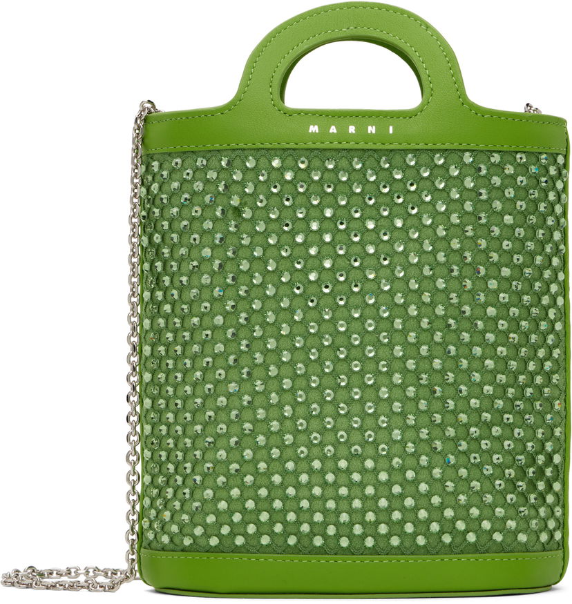 Håndtaske Marni Mini Bucket Bag With Crystals Grøn | PHMO0039Q2 P6450