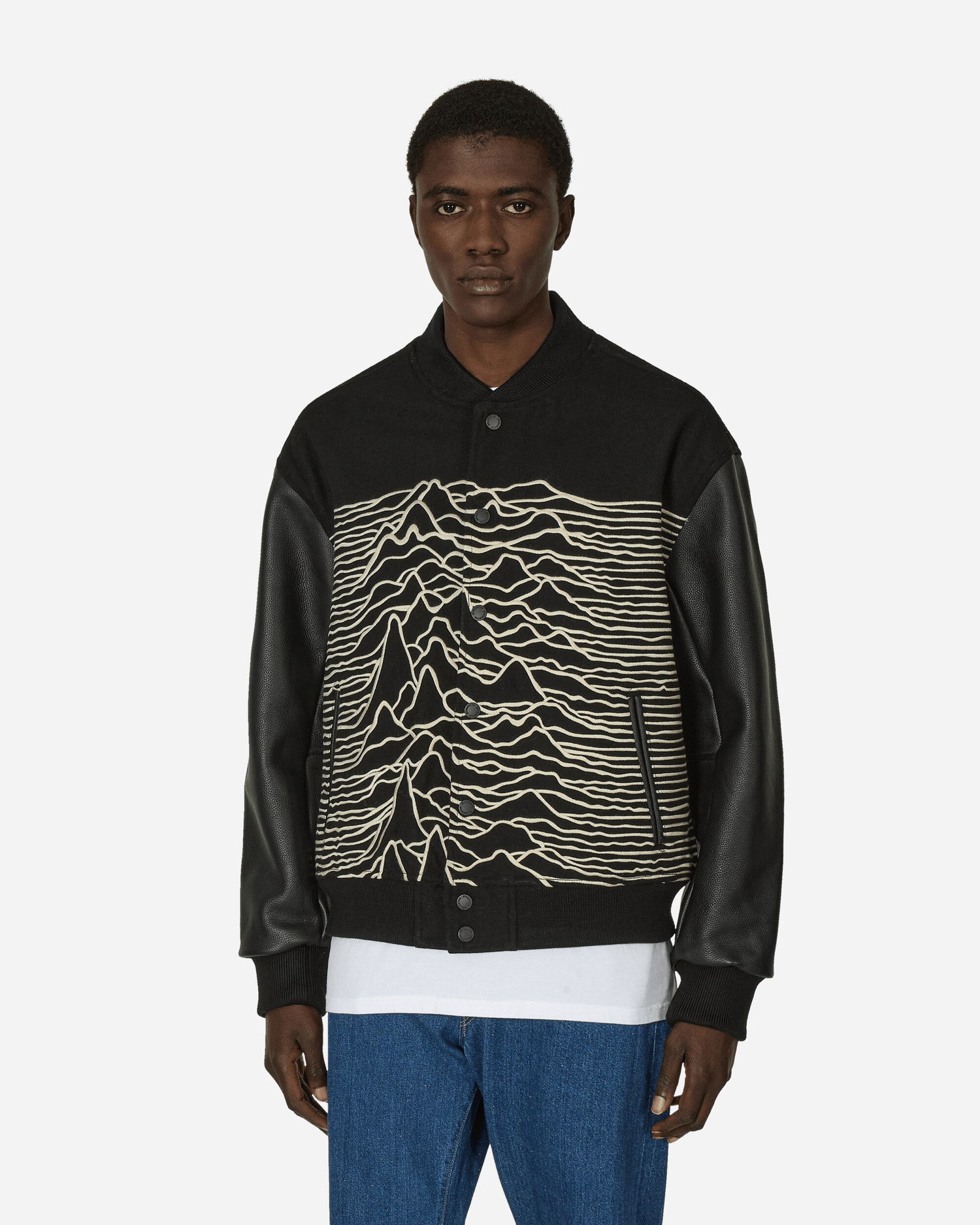 Jakke Pleasures Joy Division Unknown Varsity Jacket Black Sort | P24JD008 BLACK, 0