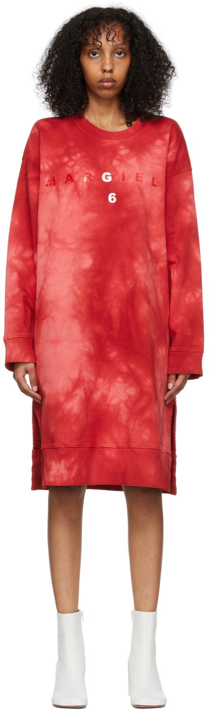 Sweatshirt Maison Margiela Tie Dye Mini Sweatshirt Dress Rød | S62CT0199 S25409