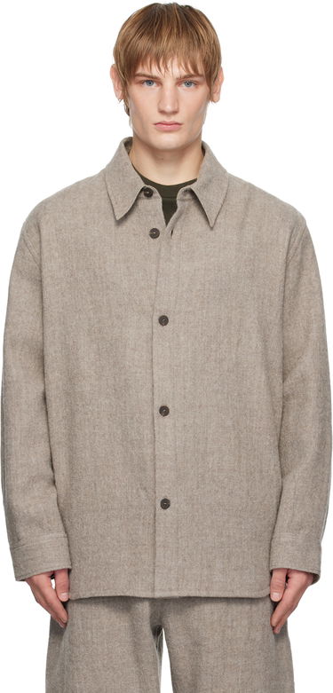 Skjorte Studio Nicholson Studio Nicholson Deck Wool Shirt Beige | DECK SNM - 1296, 0