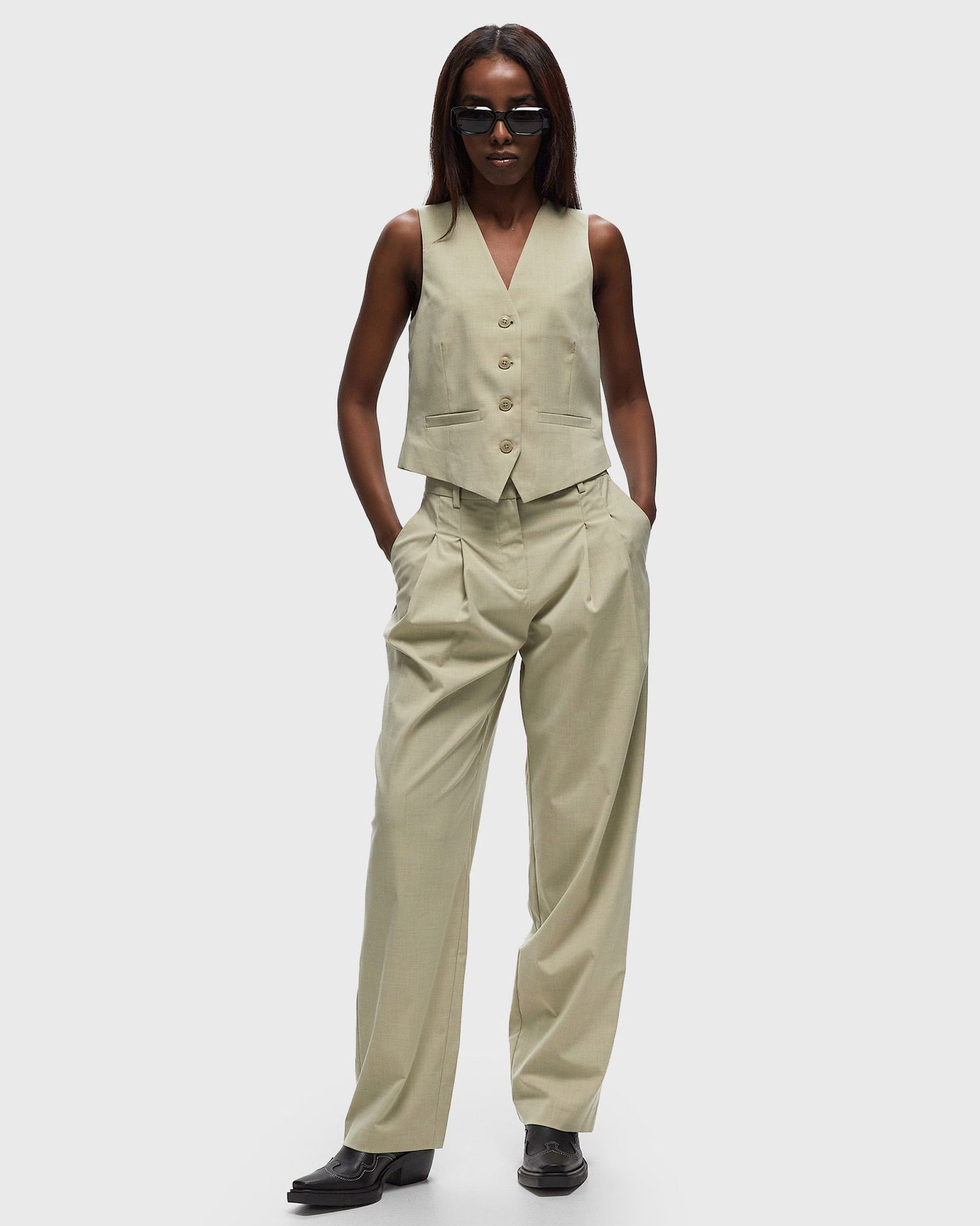 Vest Samsoe Samsoe Samsøe & Samsøe Saramona Vest Beige | F24200179-LIGHT-OLIVE, 1