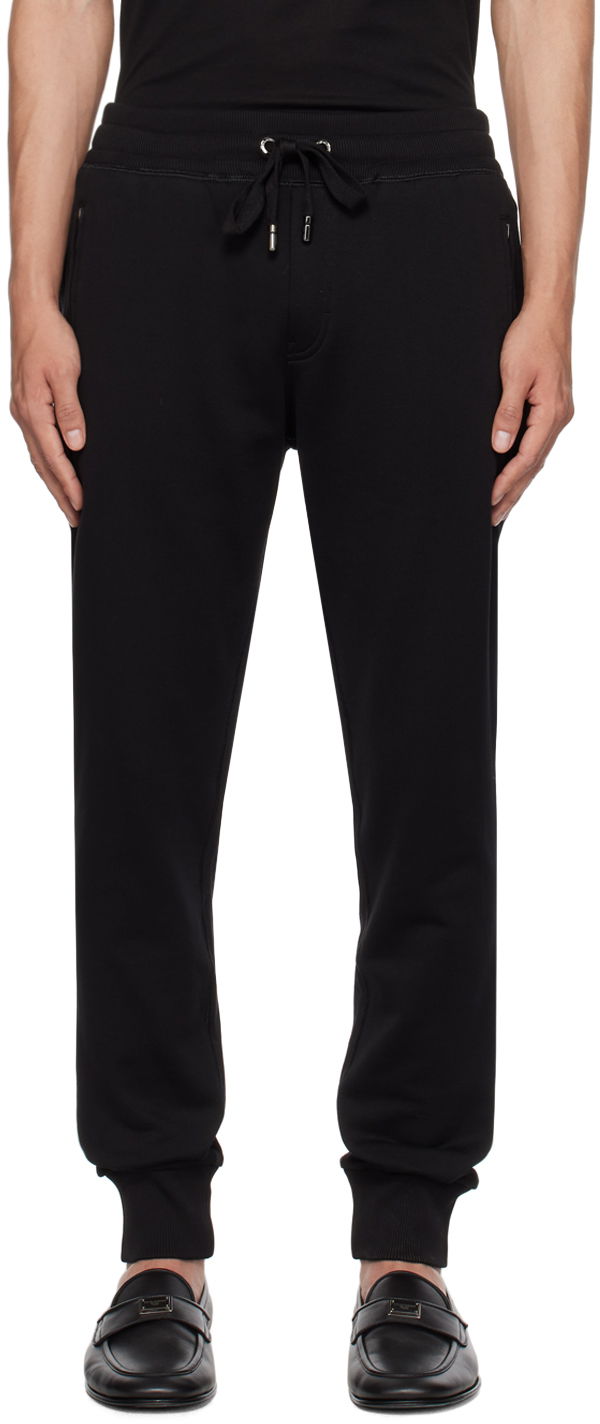 Joggingbukser Dolce & Gabbana Black Drawstring Lounge Pants Sort | GVXQHTG7F2G