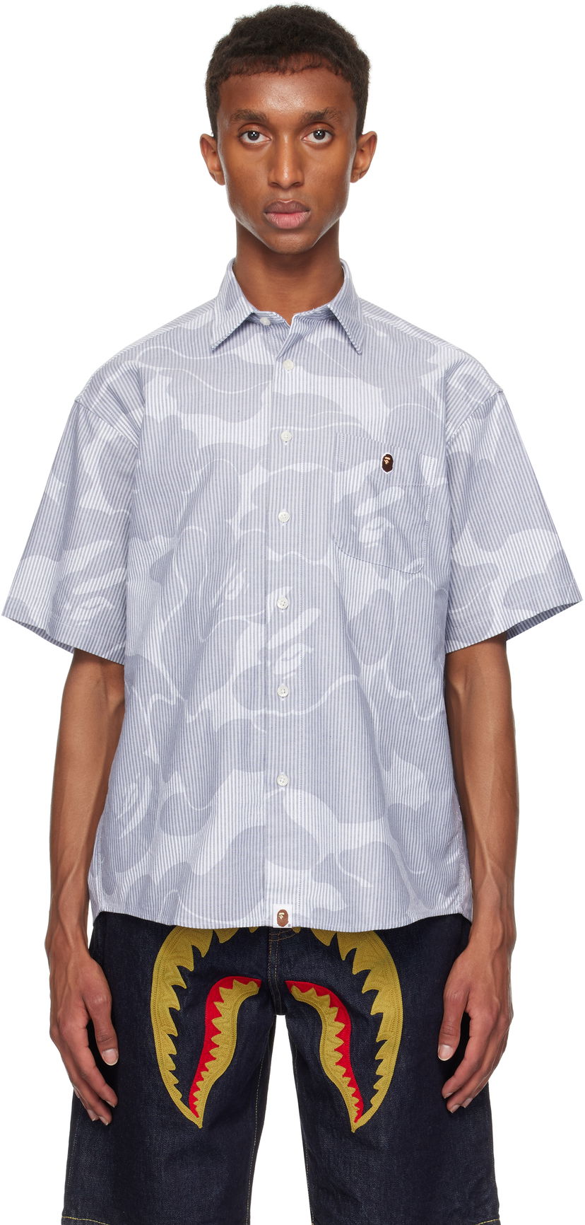 Skjorte BAPE Relaxed Fit Shirt Grå | 001SRK801003M