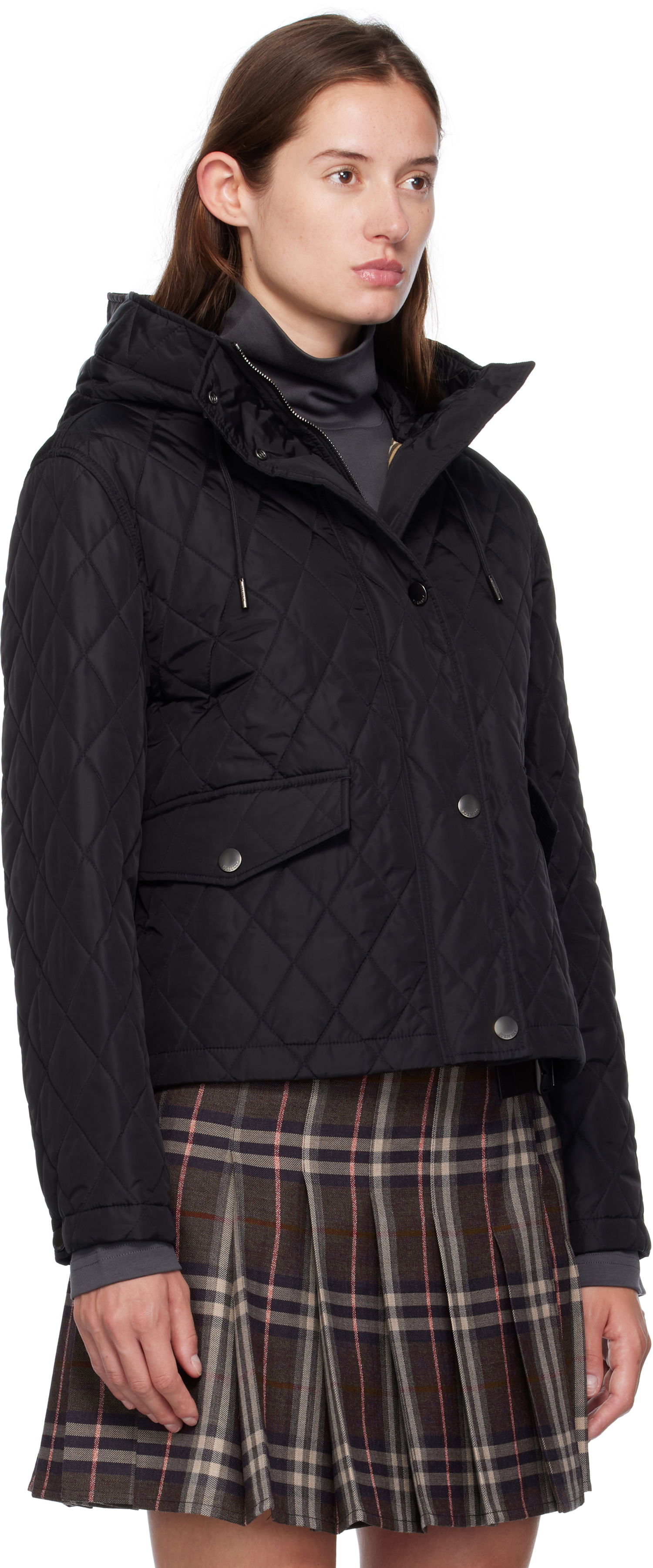 Jakke Burberry Burberry Pembroke Quilted Hooded Jacket Sort | 8113838, 1