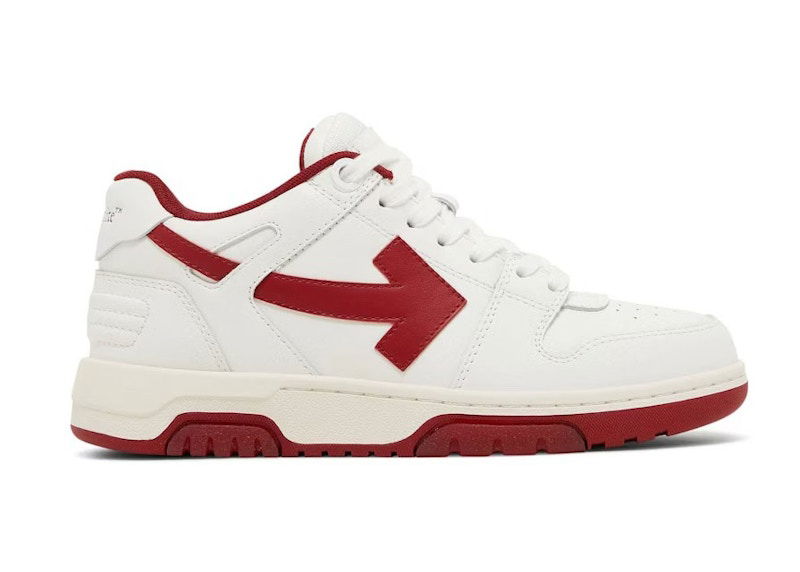 Sneakers og sko Off-White Out Of Office OOO Low Tops White Burgundy W Hvid | OWIA259F23LEA002-0129, 0