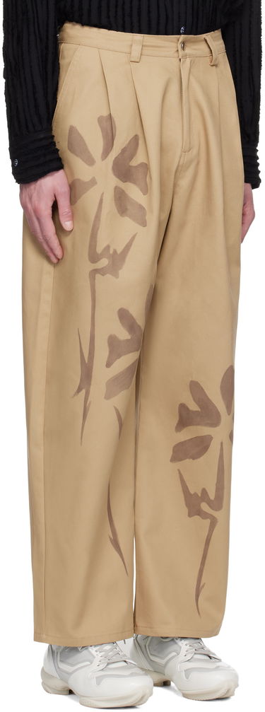 Bukser Collina Strada Collina Strada Catchfly Print Trousers Beige | XX6042, 1
