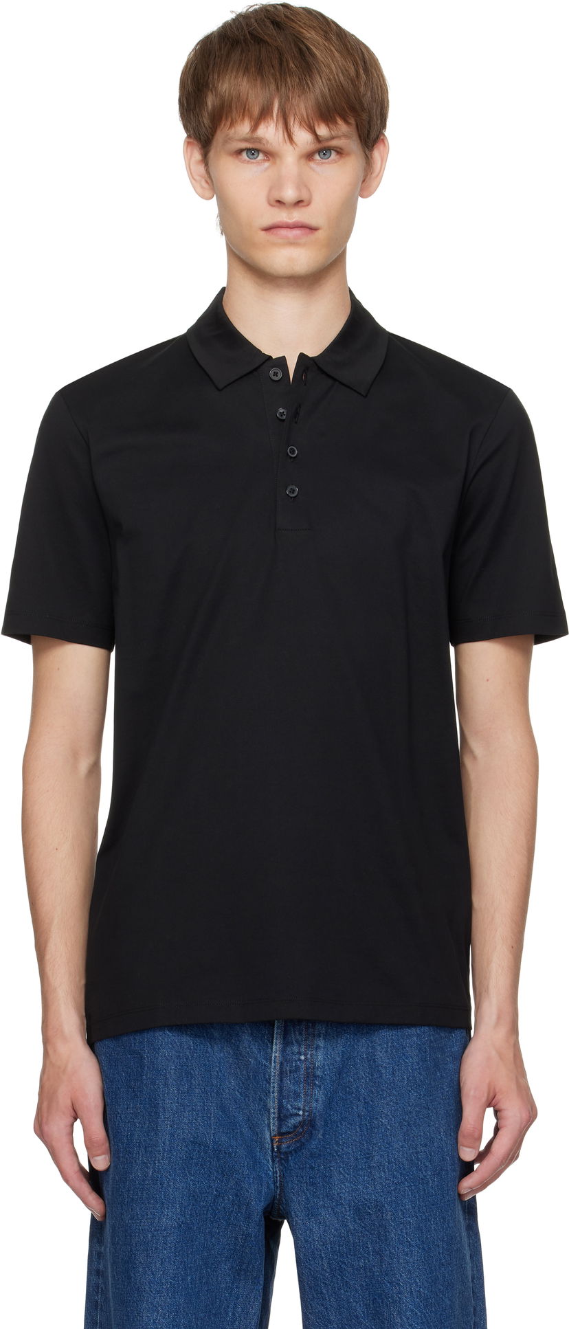Polo skjorte BOSS Hugo Slim-Fit Mercerized Cotton Polo Sort | 50544276