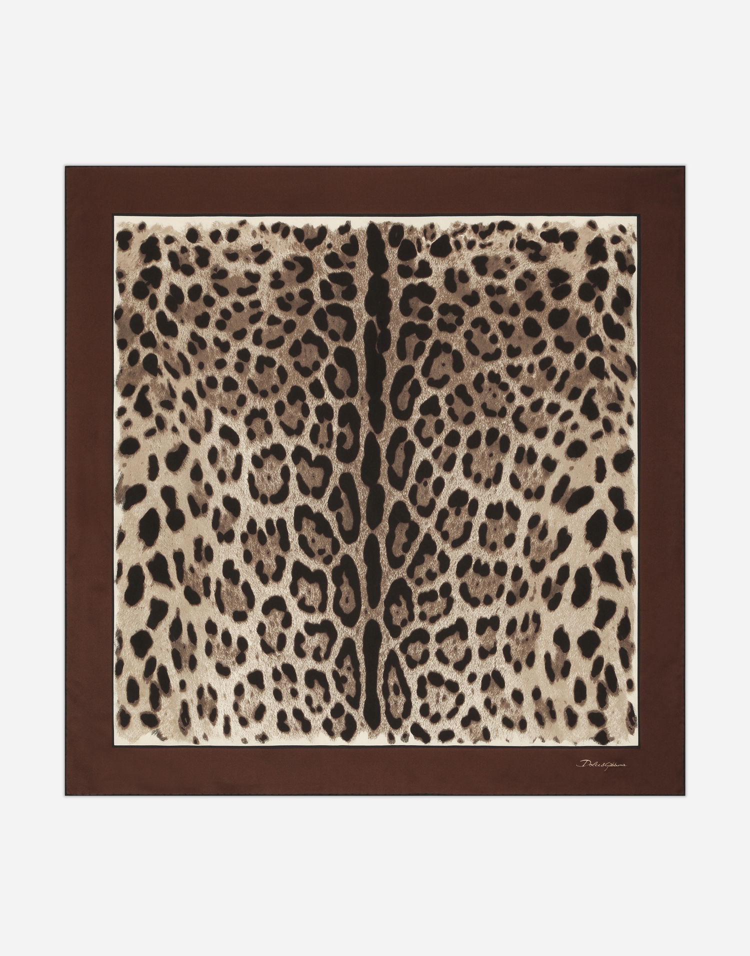 Tørklæde Dolce & Gabbana Leopard-print Twill Scarf 90x90 Brun | FN090RGDBYXH613M, 0
