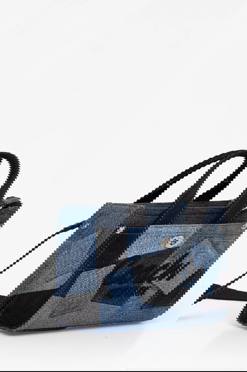 Mulepose Coach Coach Denim Patchwork Tote Bag Blå | CAO32, 1