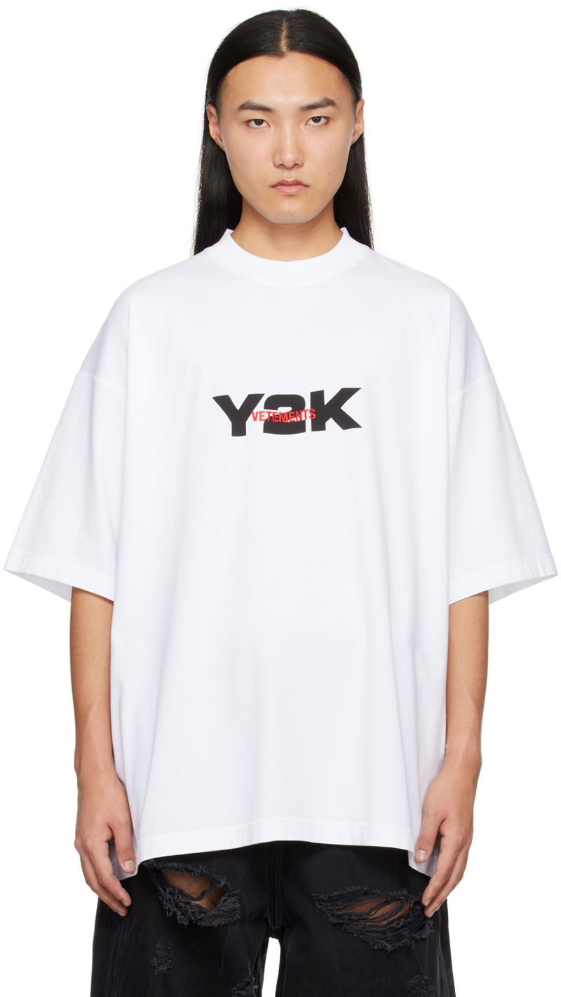 T-shirt VETEMENTS 'Y2K' T-Shirt Hvid | UE64TR250W