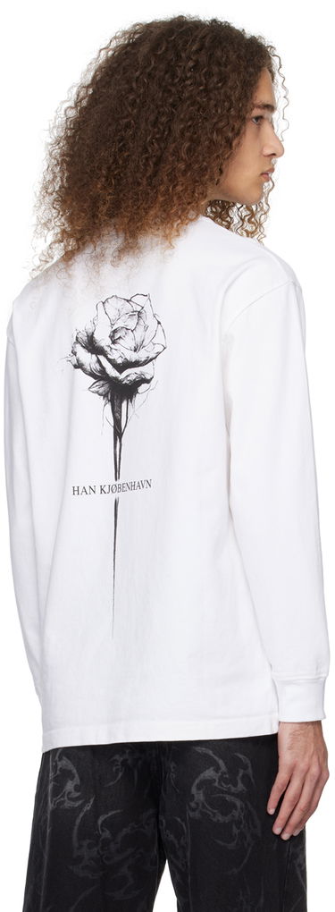 T-shirt Han Kjøbenhavn Han Kjobenhavn Rose Graphic Long Sleeve T-Shirt Hvid | M-133231, 2