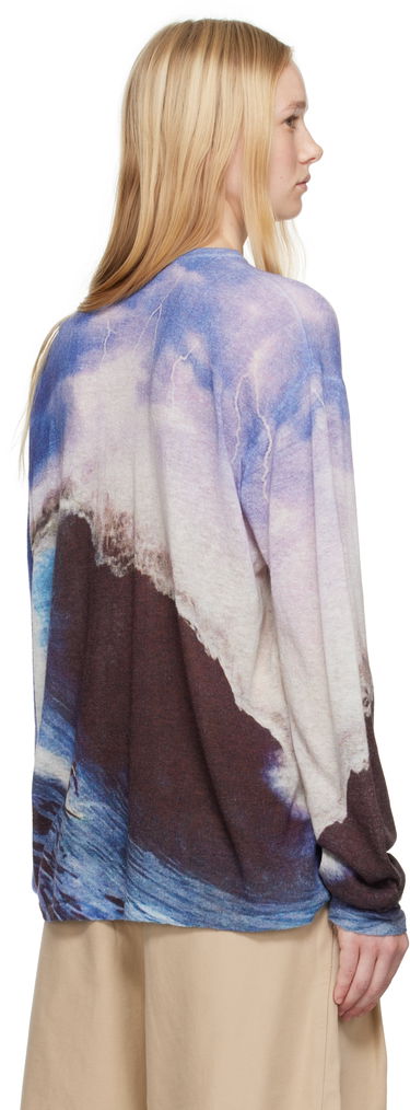 Sweater ERL ERL Wave Print Knit Sweater Blå | ERL10N013, 2