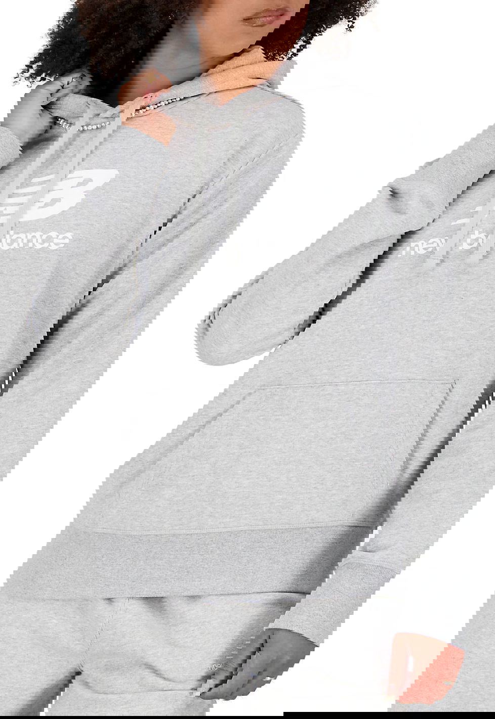 Sweatshirt New Balance Essentials Stacked Logo Hoodie Grå | wt31533-ag, 0