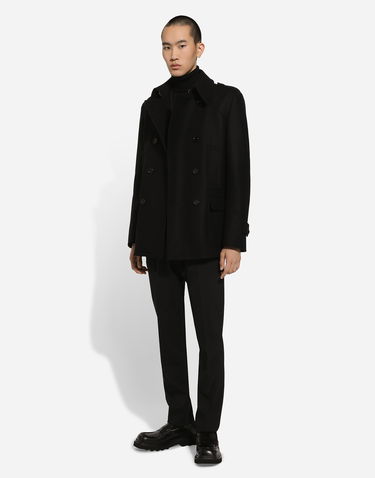 Frakker Dolce & Gabbana Dolce & Gabbana Double-breasted Wool-blend Pea Coat Sort | G046UTHUMT8N0000, 1