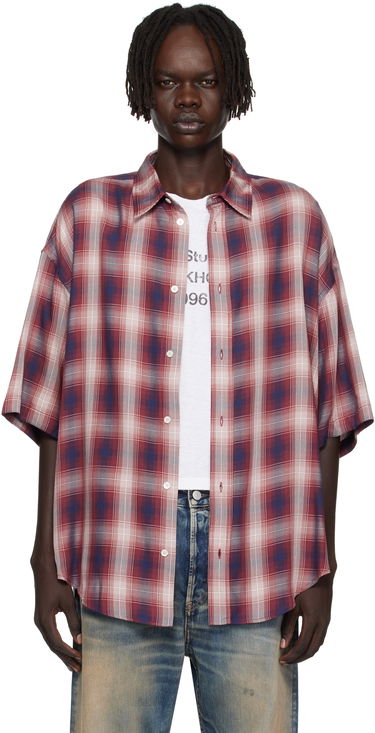 Skjorte Acne Studios Acne Studios Checked Button-Up Shirt Rød | CB0116-, 0