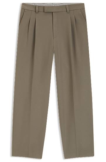 Bukser BOSS Relaxed Fit Double Pleat Trousers Grøn | 50551532