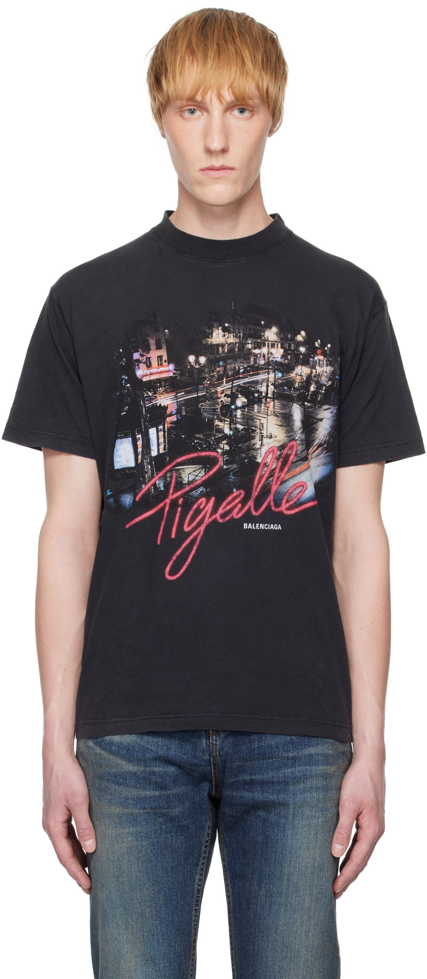T-shirt Balenciaga Balenciaga 'Pigalle' Small Fit T-Shirt Sort | 809122TRVO1, 0