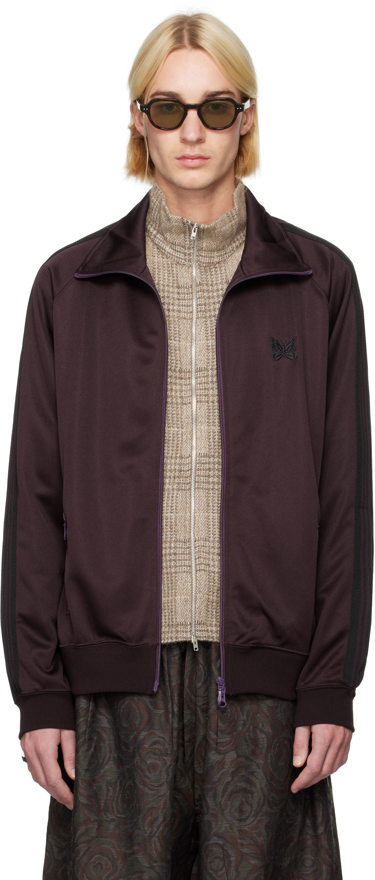 Træningsdragt Needles Poly Smooth Track Jacket Lilla | PU271, 0
