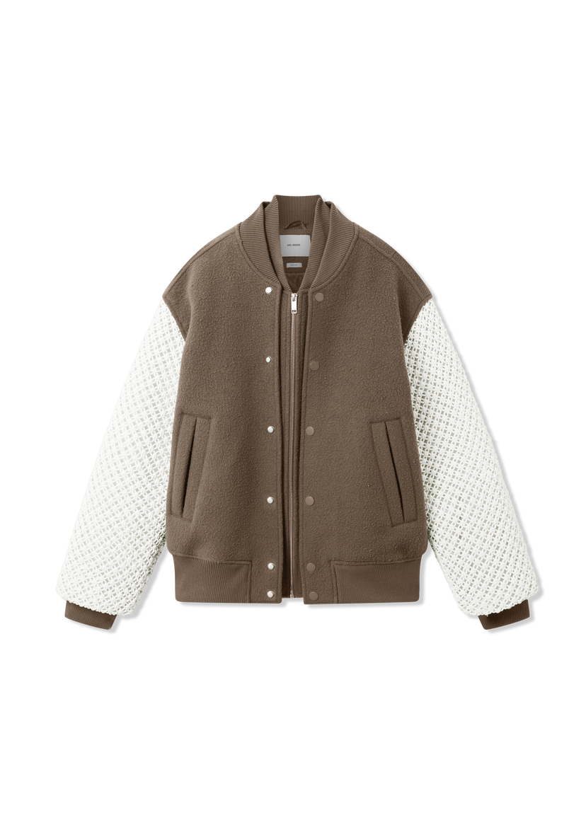 Jakke AXEL ARIGATO Varsity Jacket with Knit Sleeves Brun | A3148002