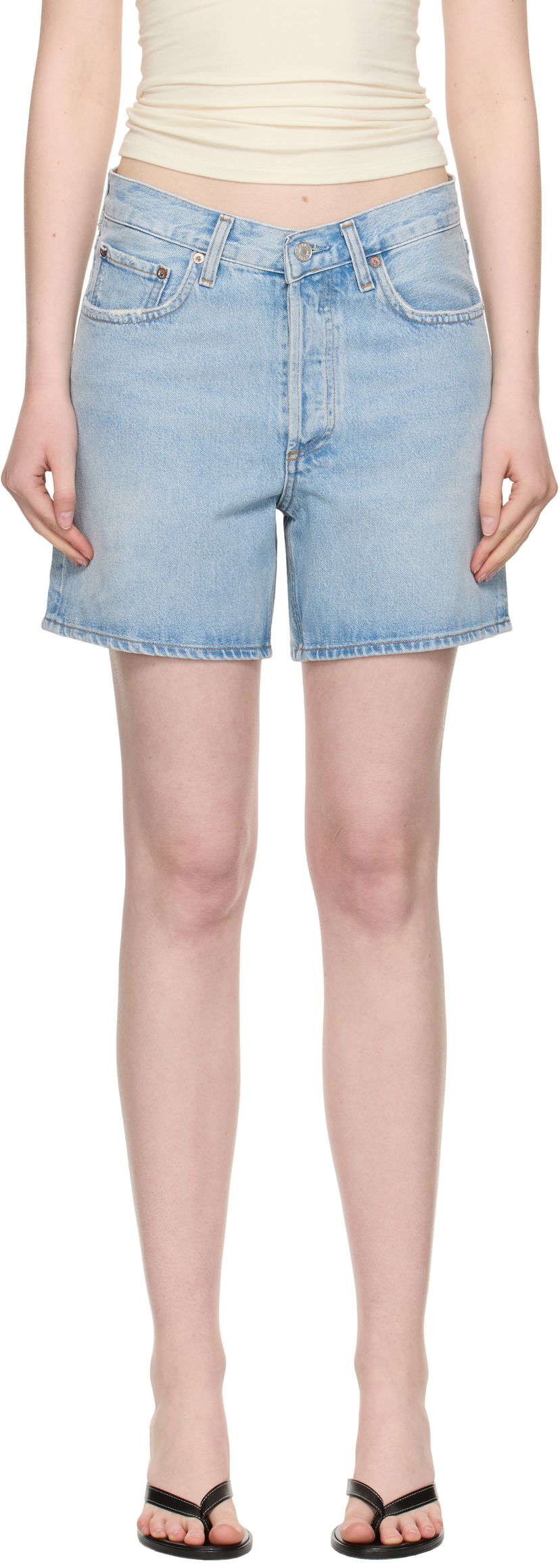Shorts AGOLDE AGOLDE V-Waist Denim Shorts Blå | A225-1535