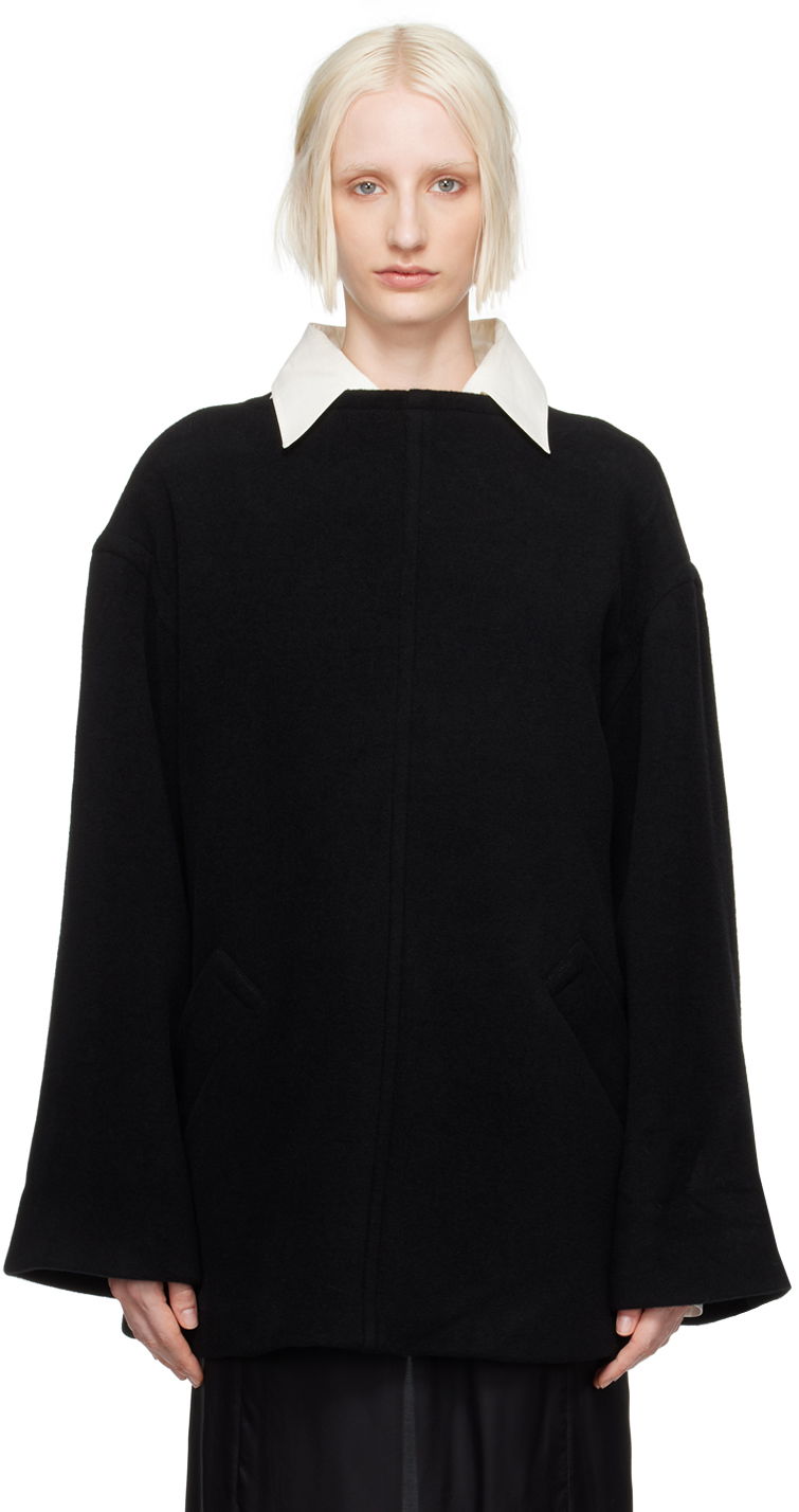 T-shirt Maison Margiela MM6 Black Boat Neck Sweatshirt Sort | S52NH0013 M20020, 0